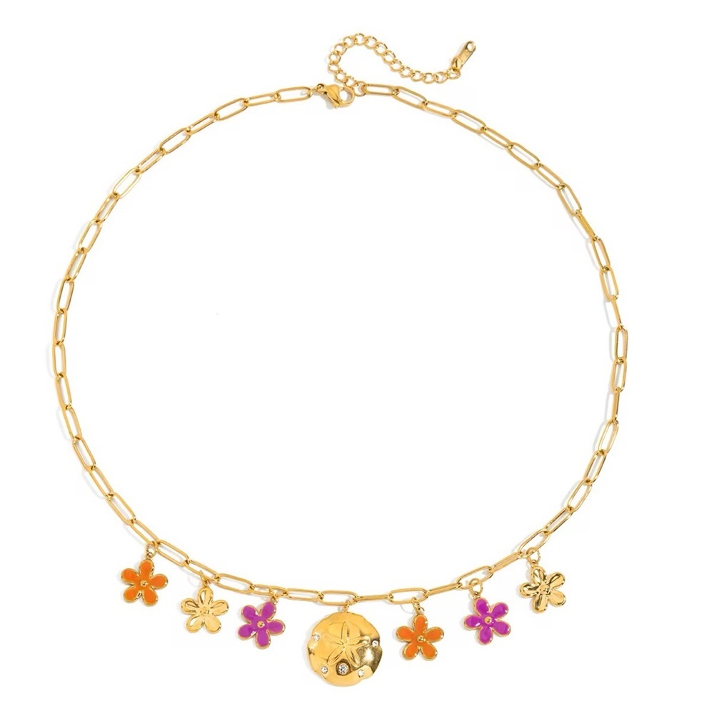 18K Gold Plated Stainless Steel Paperclip Necklace